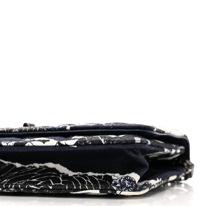 Chanel Canvas Printed Quilted 2.55 Reissue Wallet On Chain WOC White Black Navy Blue 11 of 12