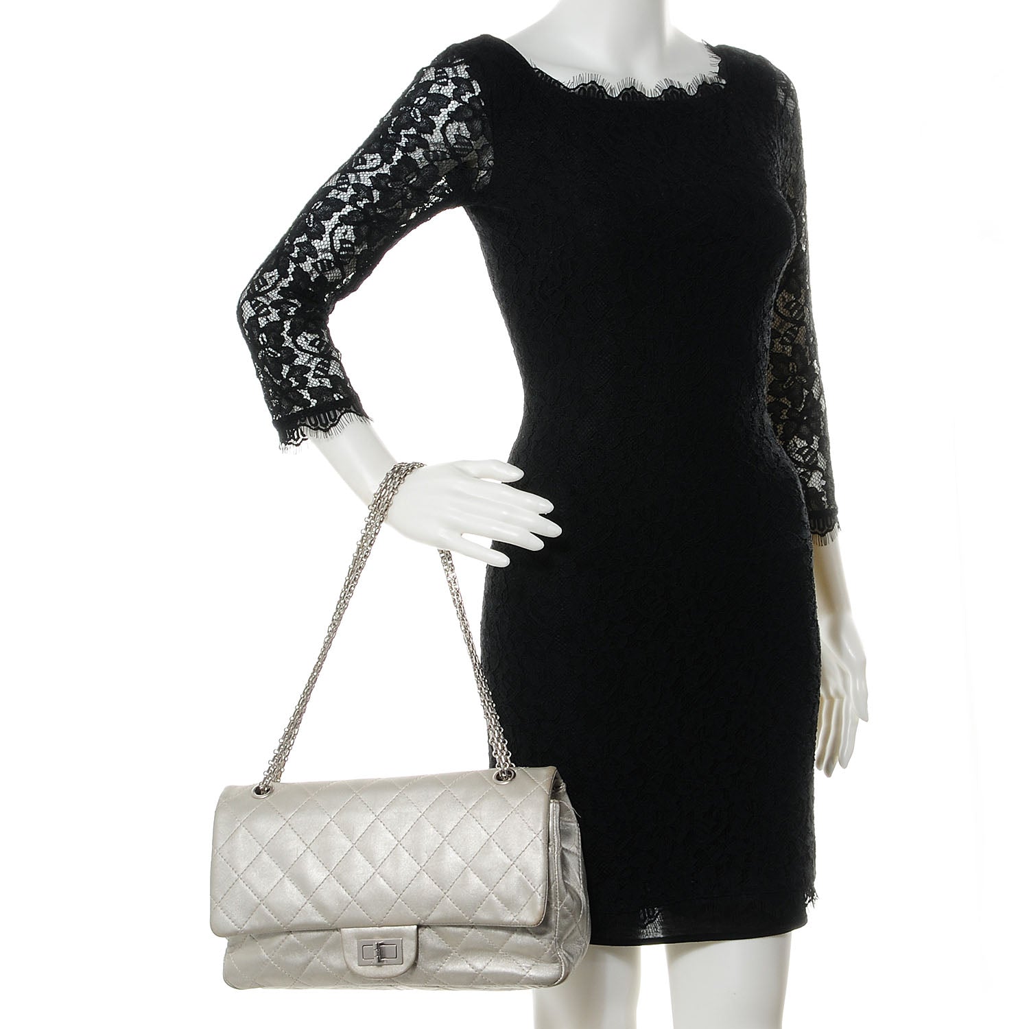 Chanel Lambskin 2.55 Reissue 227 Flap Silver 2 of 9
