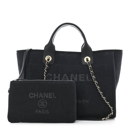 Chanel Mixed Fibers Small Deauville Tote Black 1 of 12