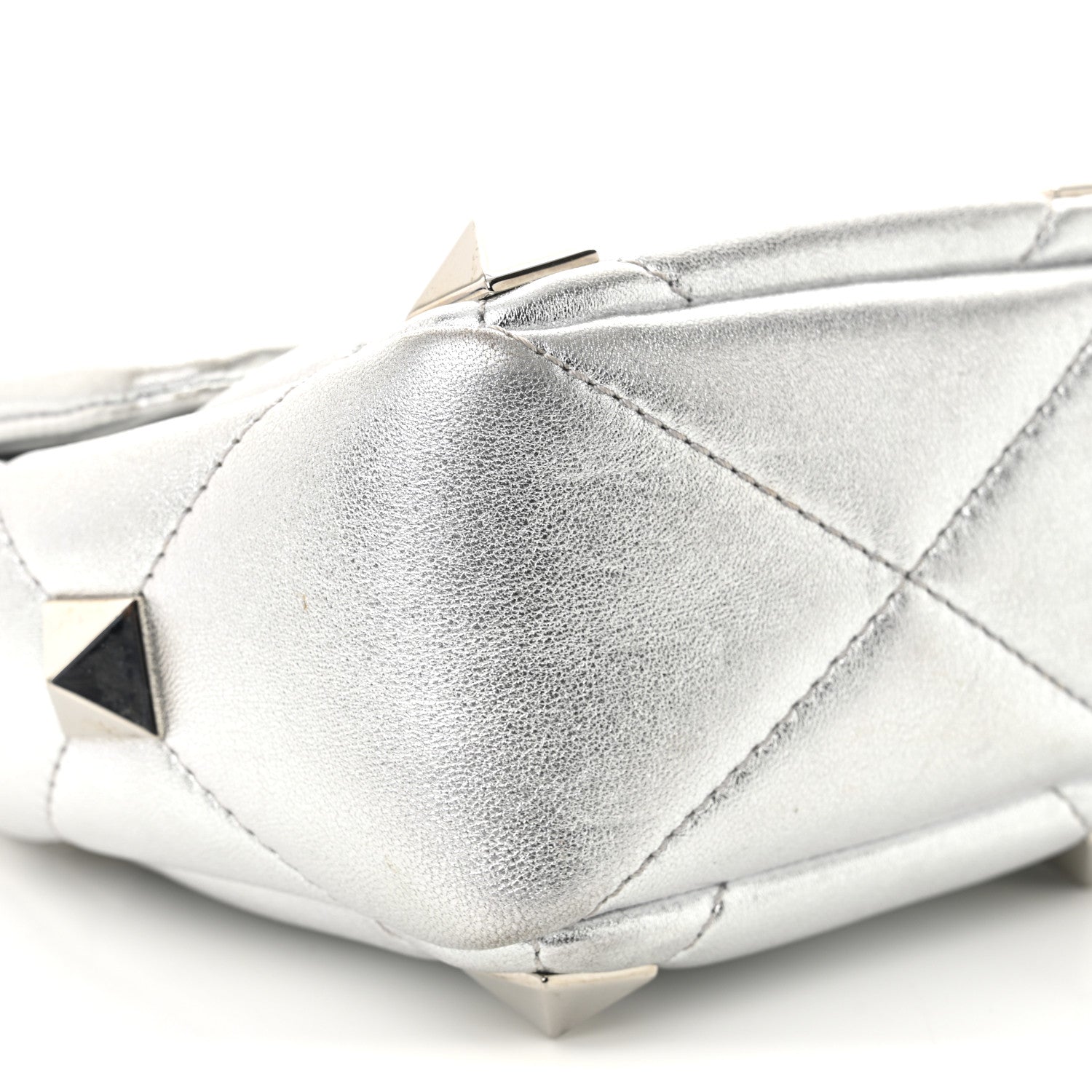 Valentino Garavani Nappa Medium Roman Stud Shoulder Bag Silver 9 of 11