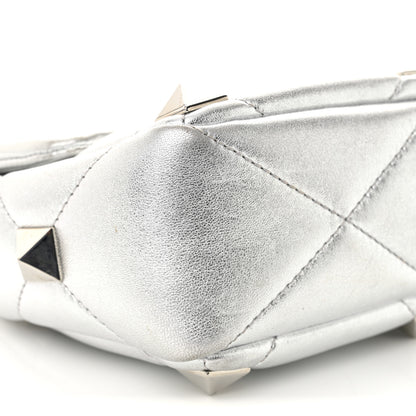 Valentino Garavani Nappa Medium Roman Stud Shoulder Bag Silver 9 of 11