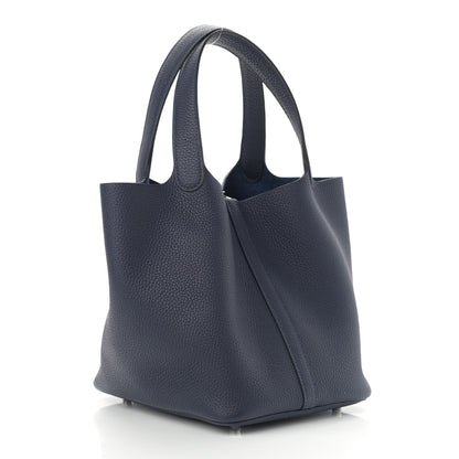 Hermes Taurillon Clemence Picotin Lock 22 MM Bleu Nuit 2 of 10