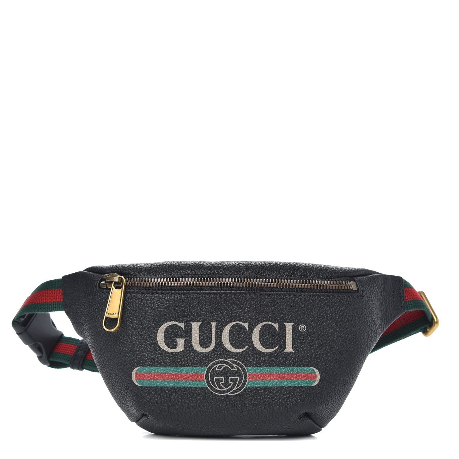 Gucci Grained Calfskin Small Logo Belt Bag Black 1 of 9