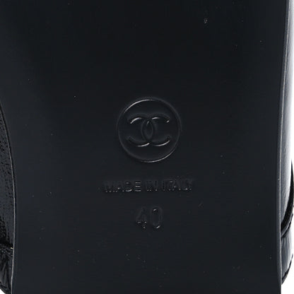 Chanel Shiny Crumpled Lambskin CC Mules 40 Black 8 of 10