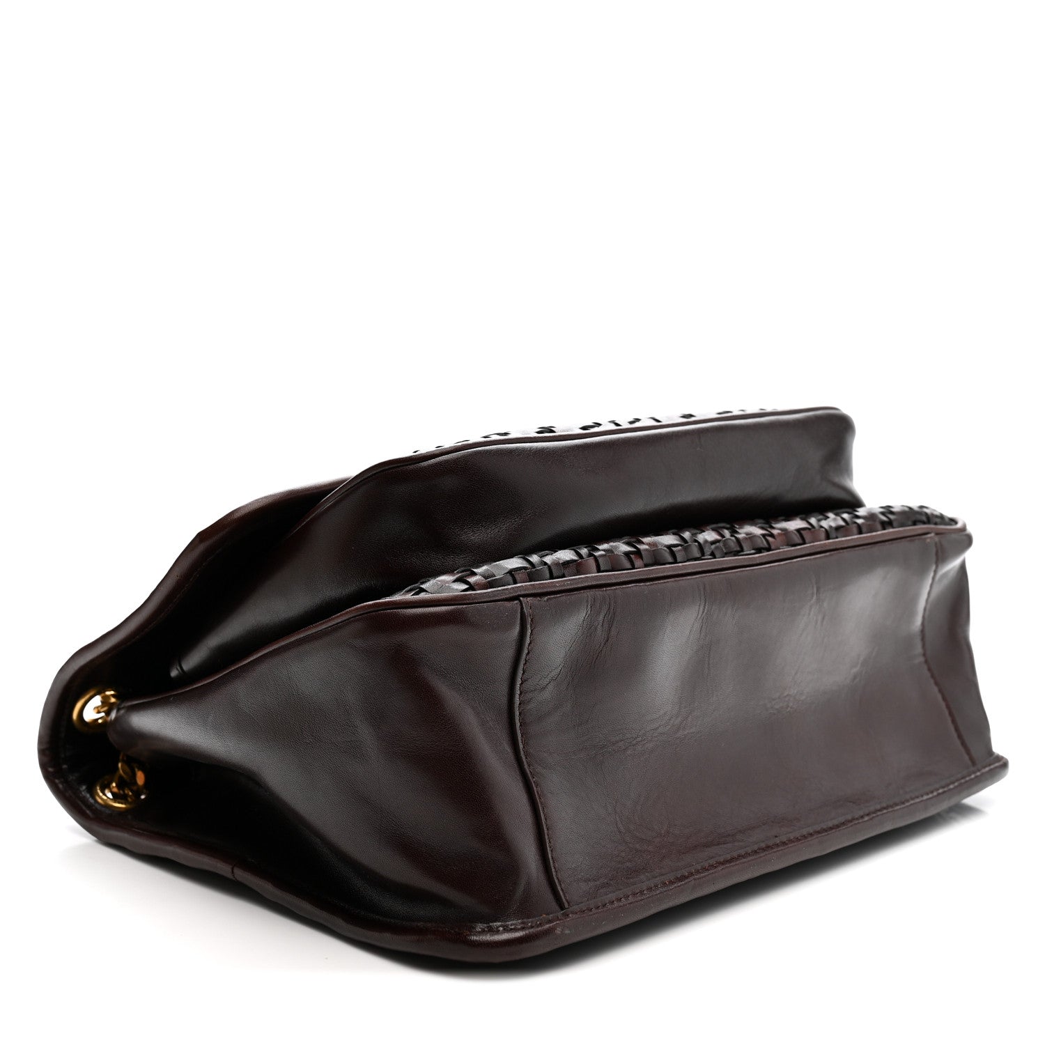 Saint Laurent Calfskin Woven Monogram Medium Niki Chain Satchel Burnt Brown 7 of 21