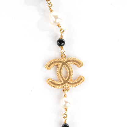 Chanel Pearl Beaded CC Long Necklace Gold 4 of 12