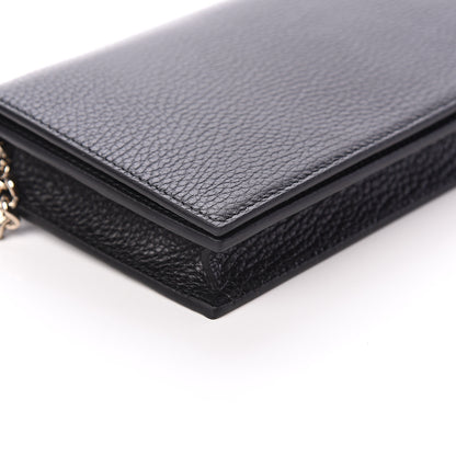 Gucci Dollar Calfskin Medium Betty Chain Wallet Black 6 of 7