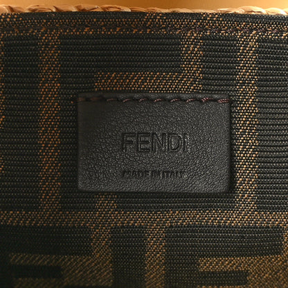 Fendi Raffia Vitello King Mini Cookie Hobo Bag Naturale Sahara 6 of 9