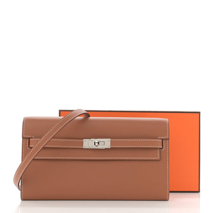 Hermes Evercolor Kelly Wallet To Go Gold 11 of 11