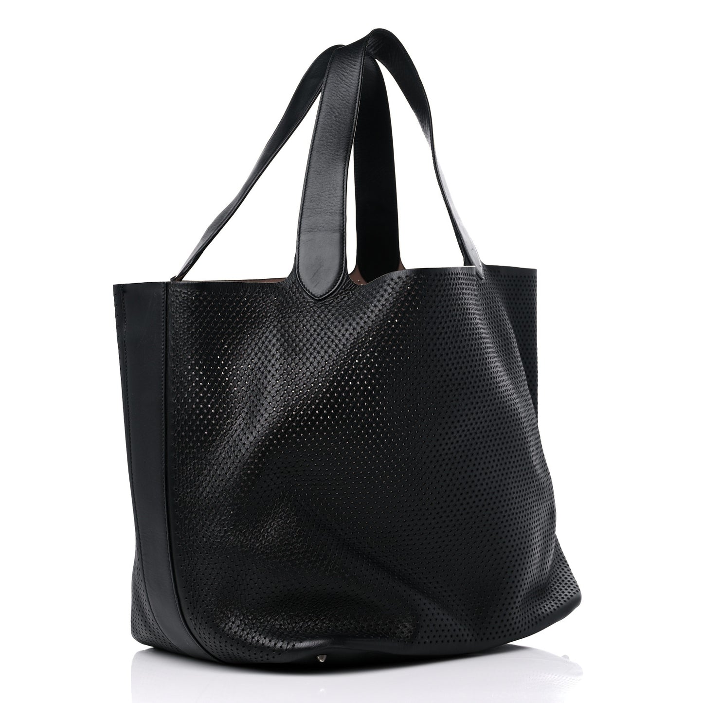 Calfskin Perforated Bag Black