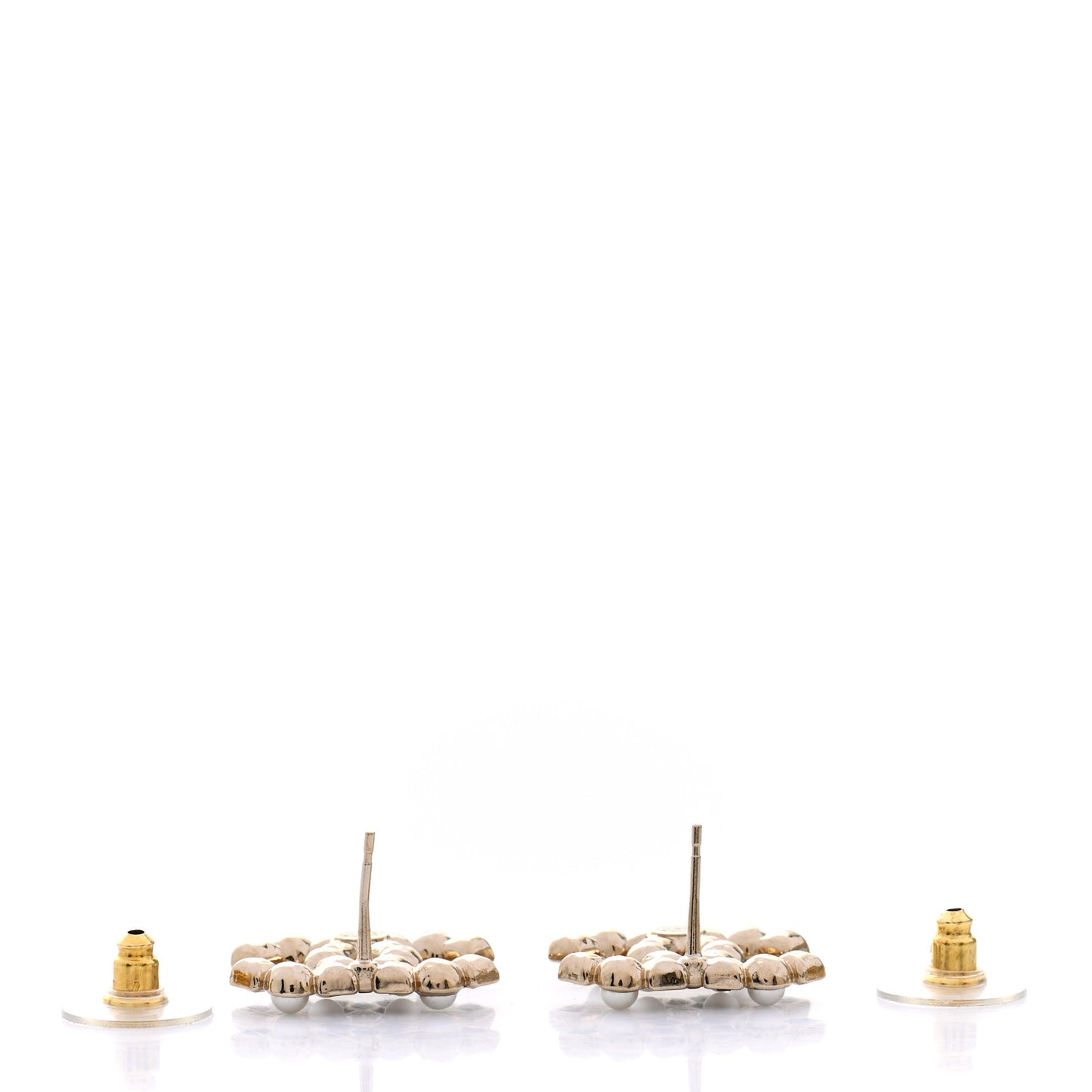 Pearl Crystal CC Earrings Gold Black