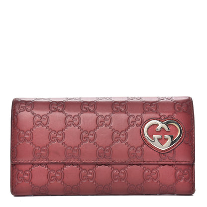 Gucci Guccissima Lovely Heart Continental Wallet Red 1 of 10