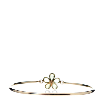 Tiffany 18K Yellow Gold Peridot Diamond Sparklers Flower Bracelet 2 of 5