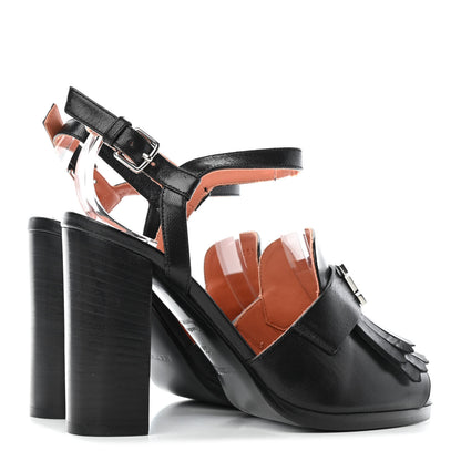 Hermes Goatskin Alesia Sandals 36 Black 3 of 4
