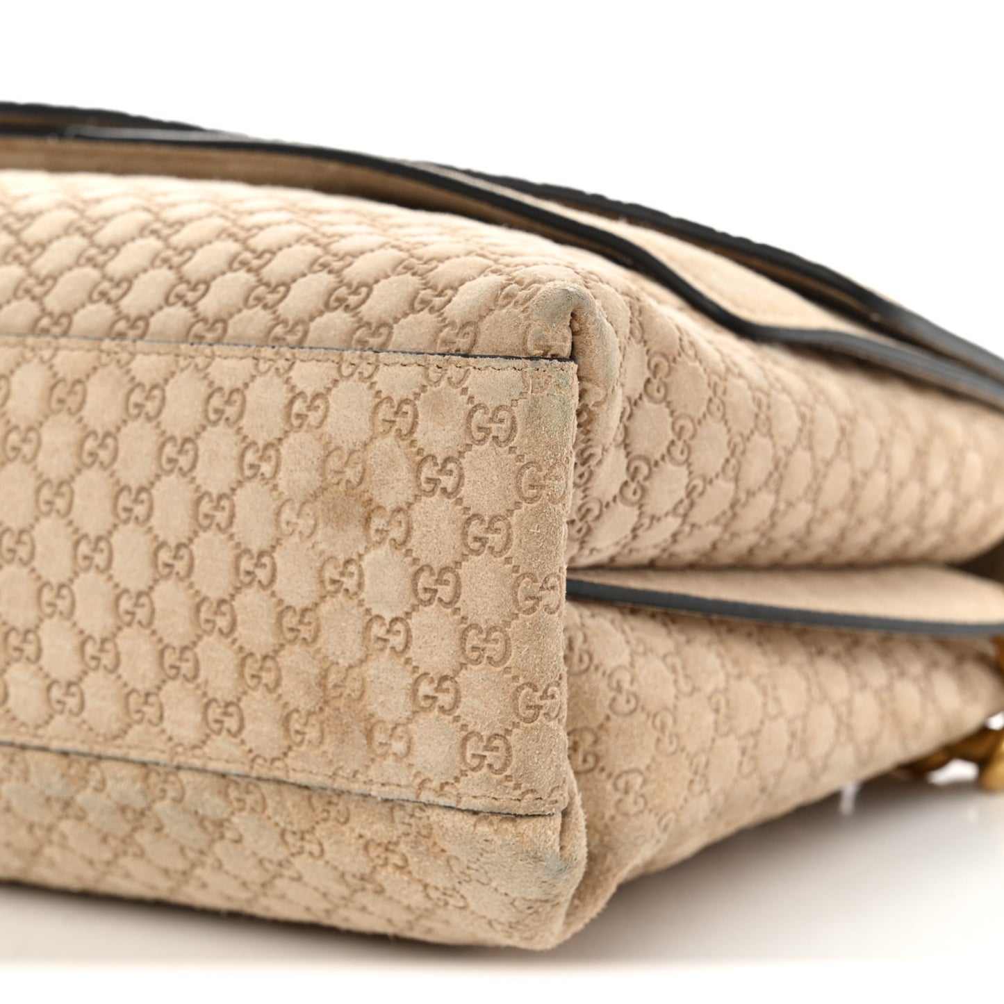 Micro GG Suede Large Chain Shoulder Bag Beige