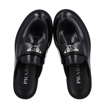 Prada Spazzolato Triangle 40mm Loafer Mules 35 Black 2 of 10
