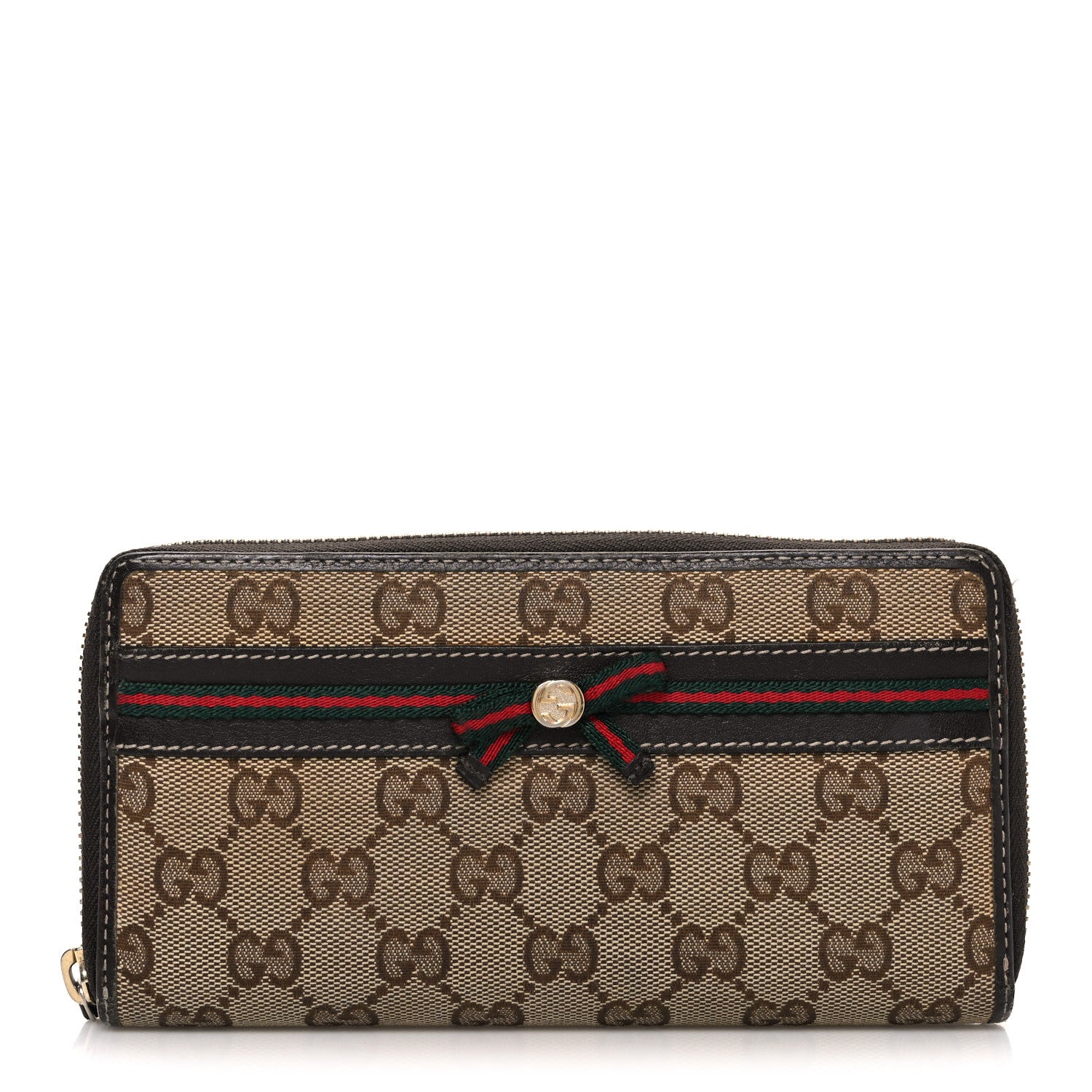 Gucci Monogram Mayfair Zip Around Wallet Dark Brown 1 of 7