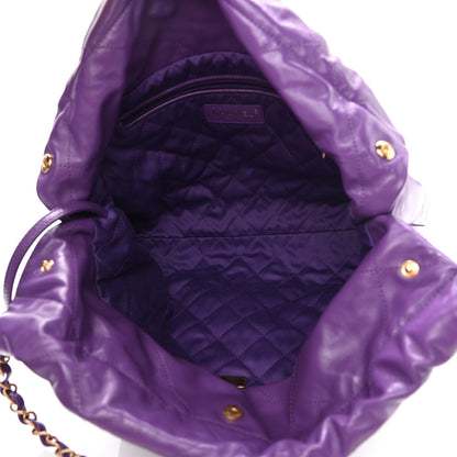 Chanel Shiny Calfskin Quilted Small Chanel 22 Purple 5 of 11