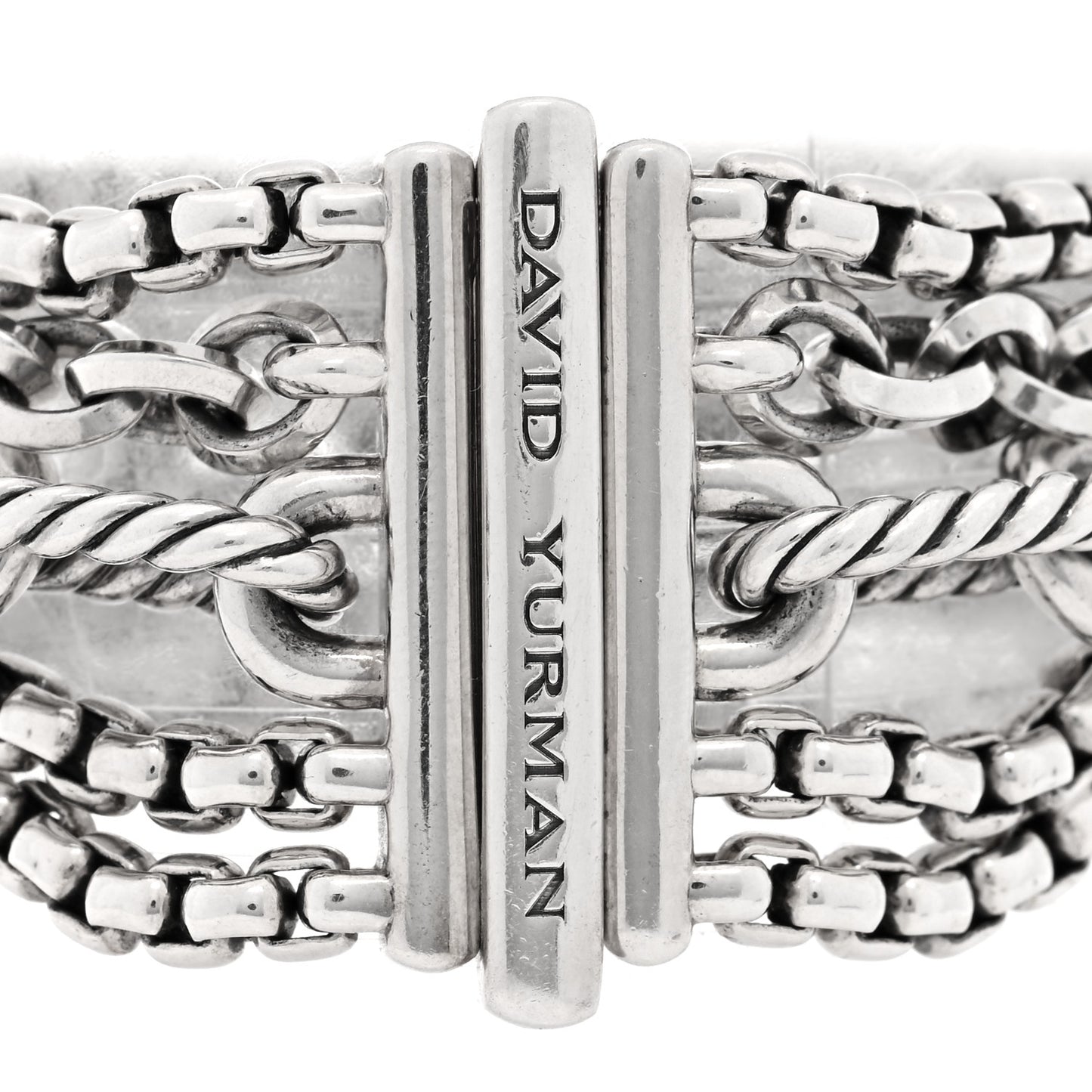 Sterling Silver Multi Row Chain Bracelet
