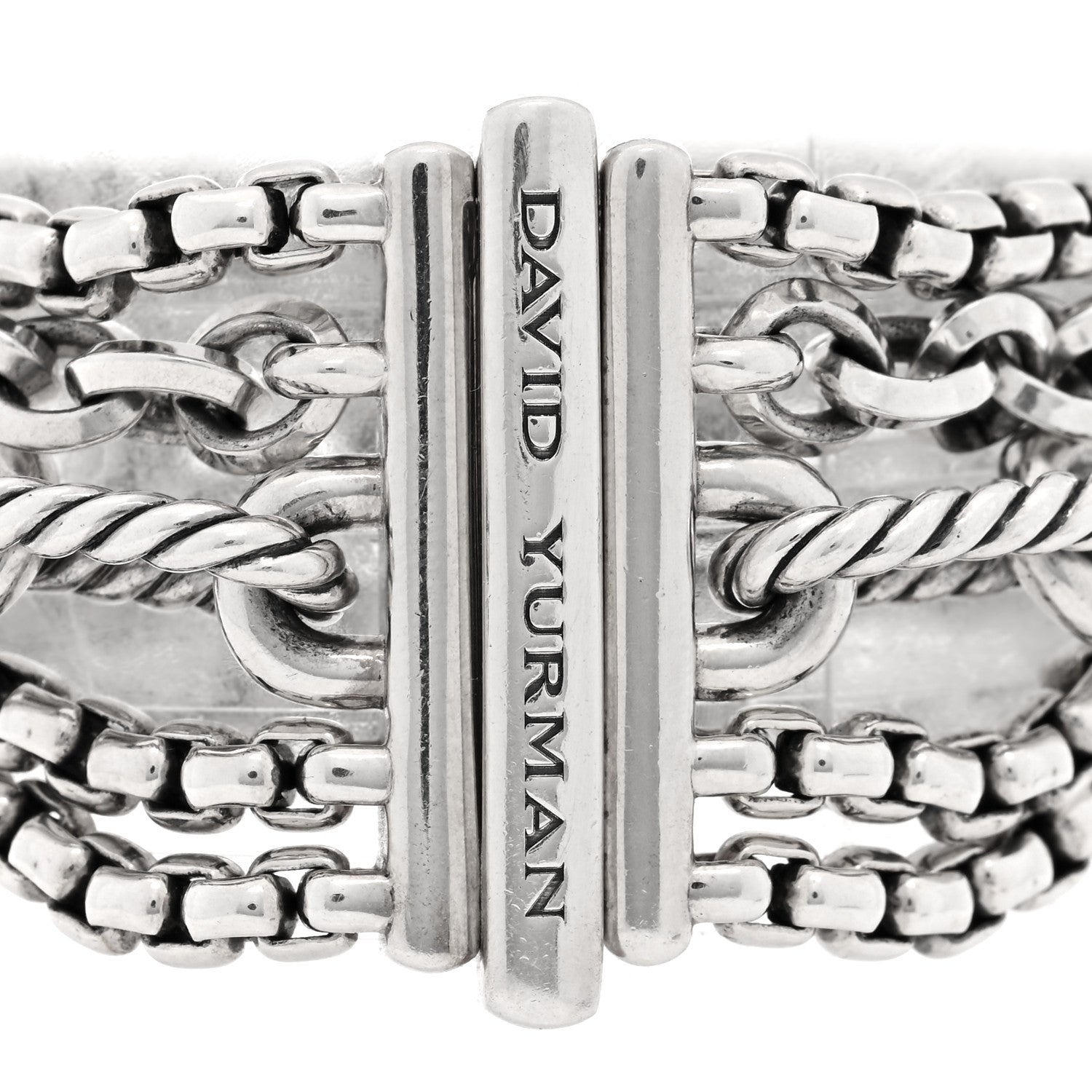 David Yurman Sterling Silver Multi Row Chain Bracelet 3 of 4