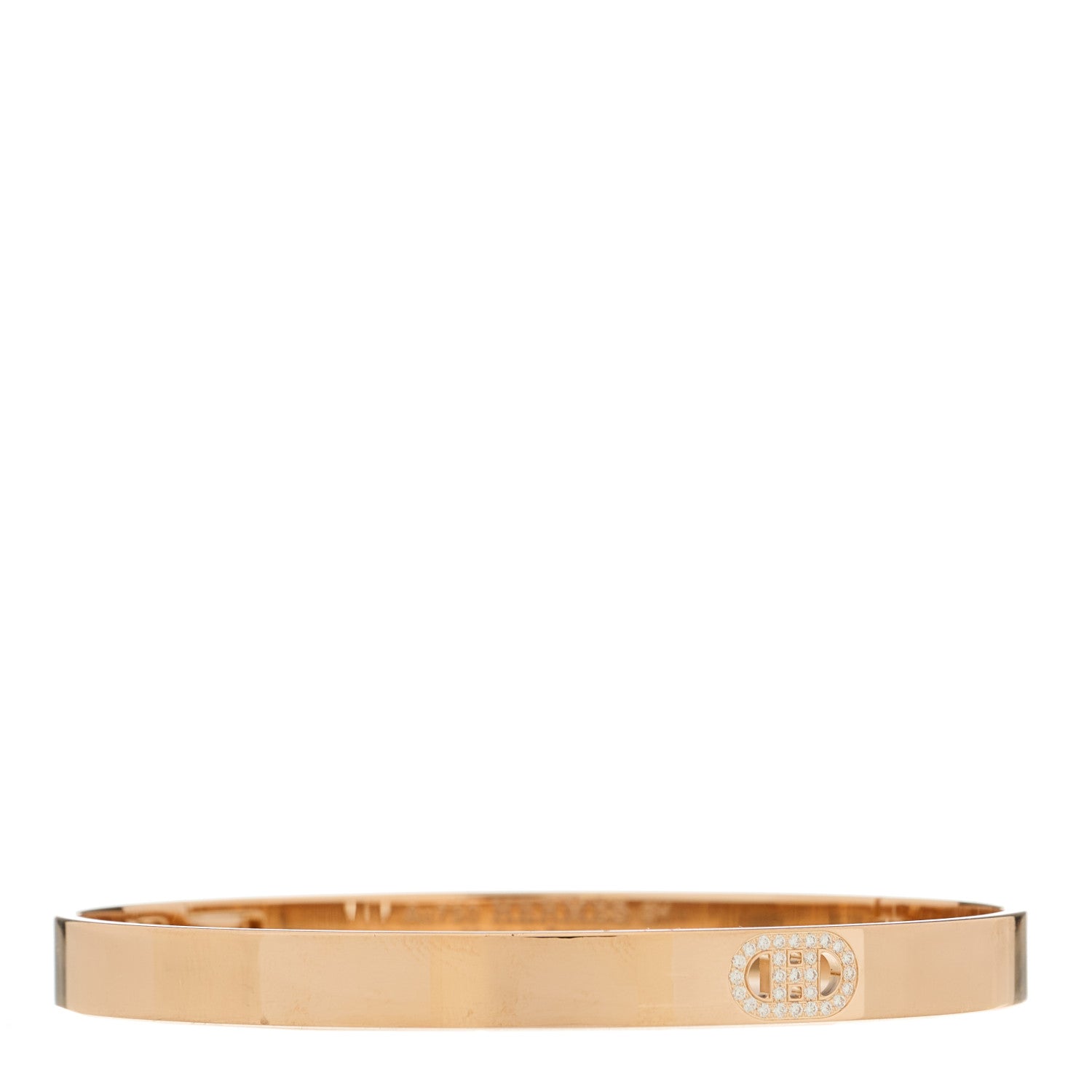 Hermes 18K Rose Gold Diamond PM H D'Ancre Bracelet SH 1 of 4