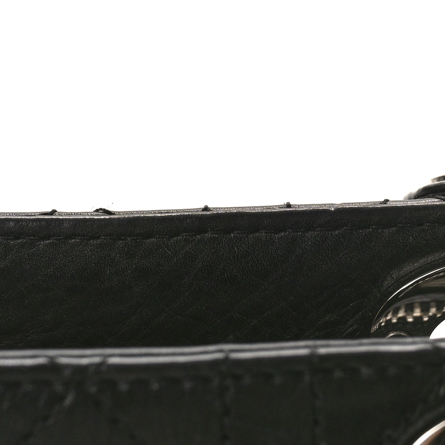CHRISTIAN DIOR Calfskin Cannage Stitched Small East West Lady Dior Black