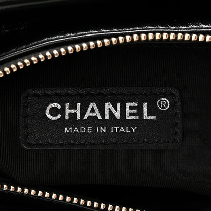 Chanel Metallic Crumpled Goatskin Quilted Small Gabrielle Hobo Black Rose Gold 6 of 10