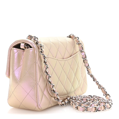 Chanel Iridescent Calfskin Quilted Mini Rectangular Flap Pink 3 of 10