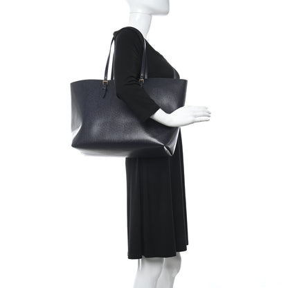 Saint Laurent Calfskin Large Shopping Tote Deep Marine 2 of 11