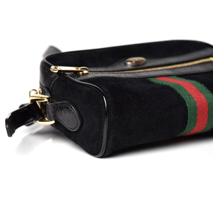 Gucci Suede Patent Web Mini Ophidia Shoulder Bag Black 5 of 10