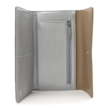 Chanel Lambskin Camellia Embossed Large Flap Wallet Gold 5 of 9