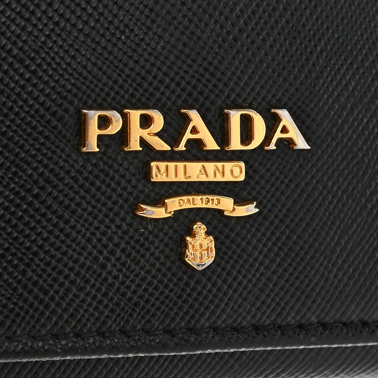 Saffiano Bi-Color Metal Continental Flap Travel Wallet Black Peonia