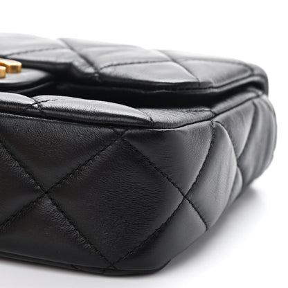 Chanel Lambskin Enamel Quilted Mini Pending CC Square Flap Black 9 of 9