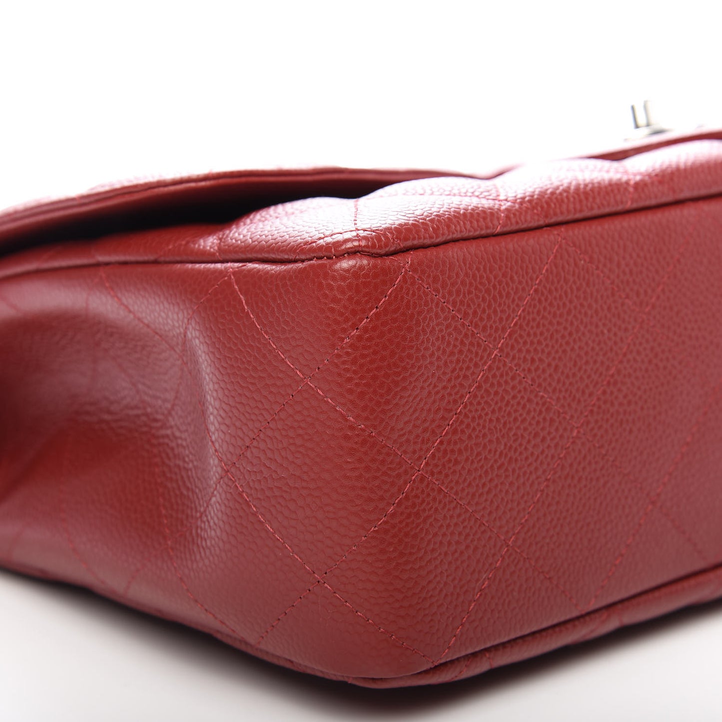 Caviar Quilted Jumbo Single Flap Red