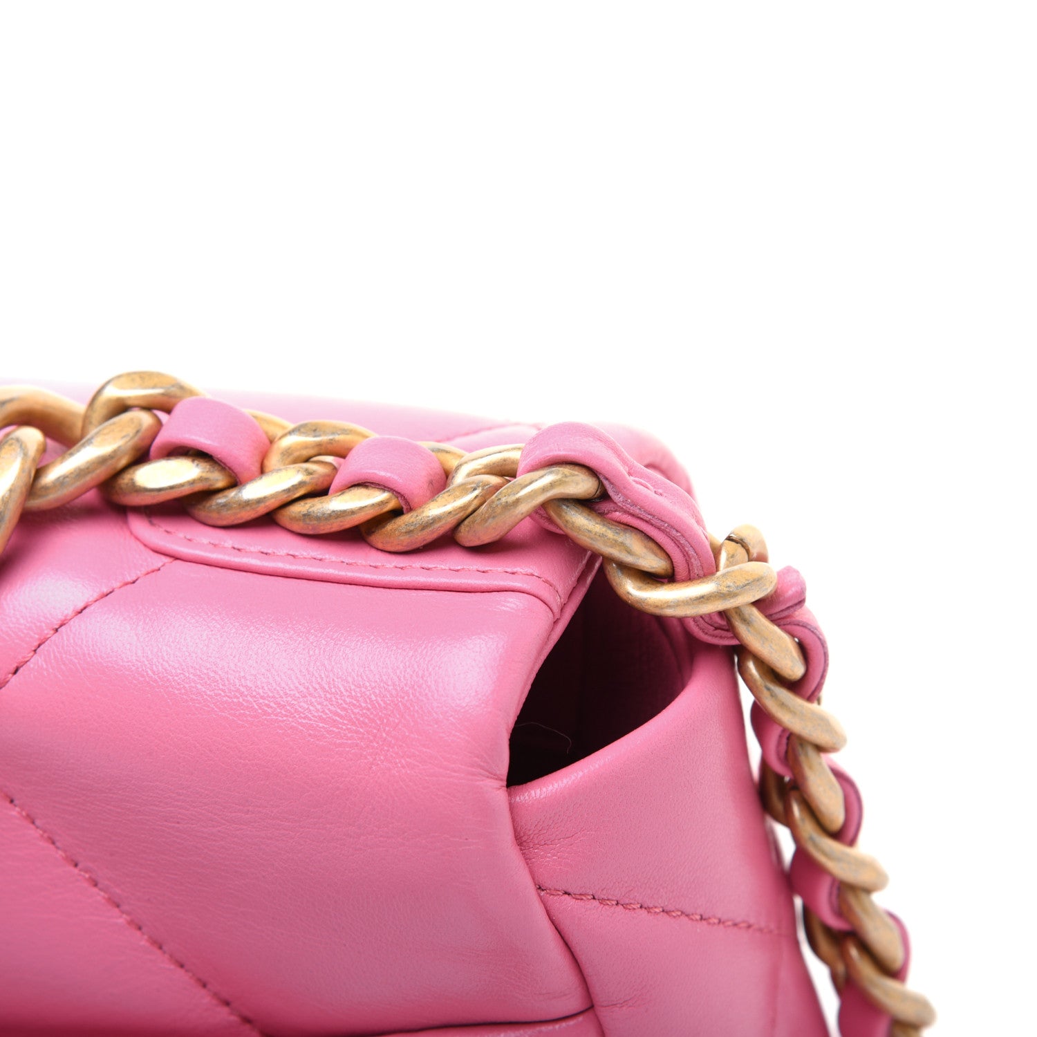 Chanel Lambskin Quilted Medium 19 Flap Pink 14 of 17