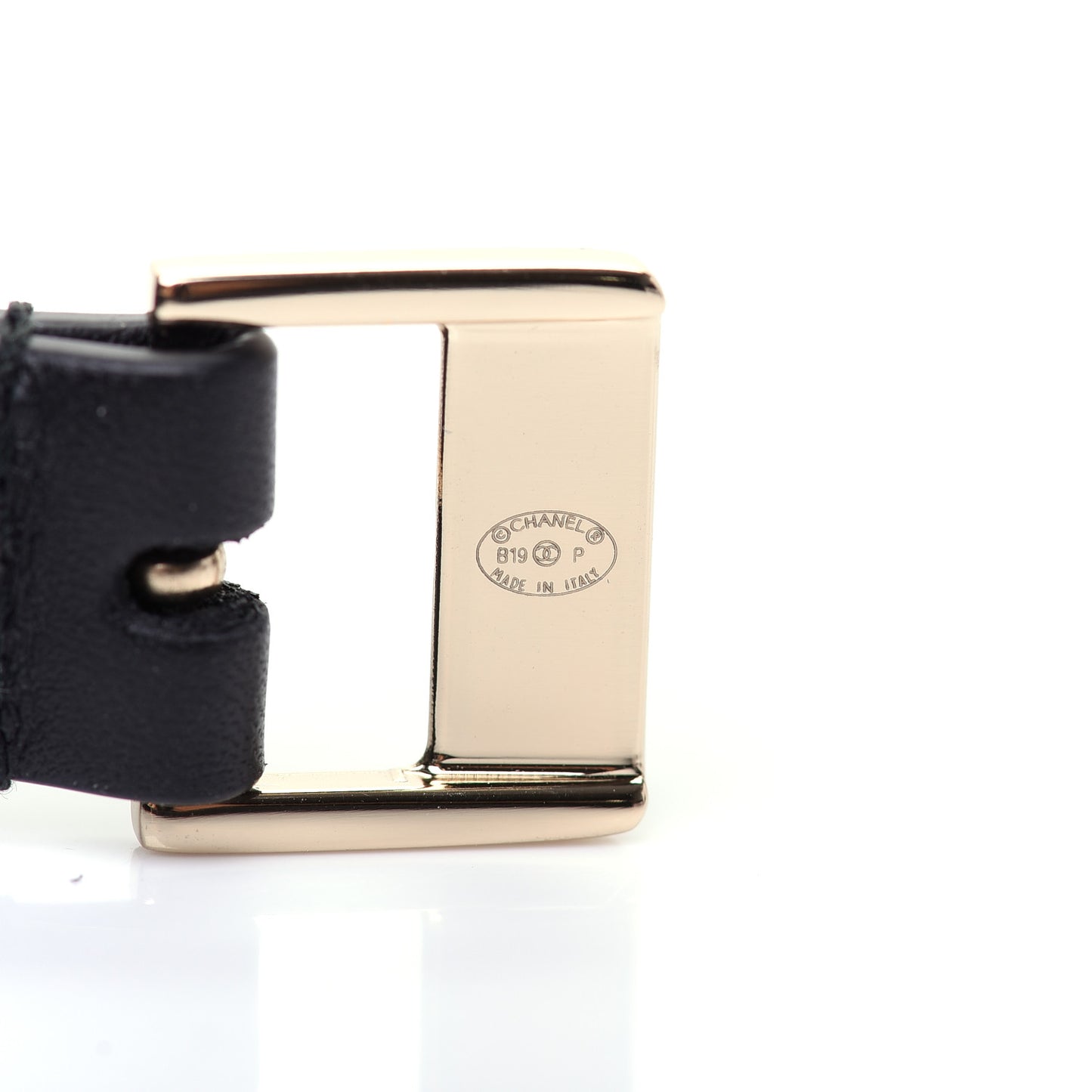 Calfskin Logo Buckle Bracelet Black
