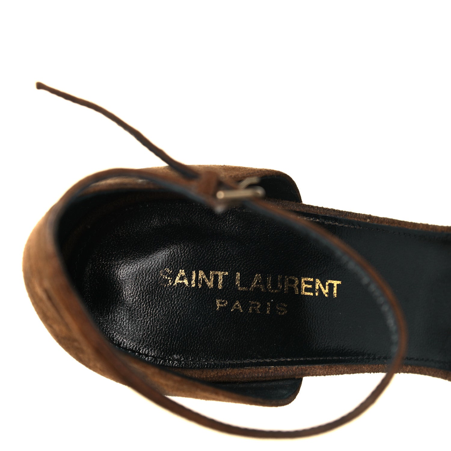 Saint Laurent Suede Calfskin Opyum 110 Sandals 41 Cachemere Gold 8 of 10