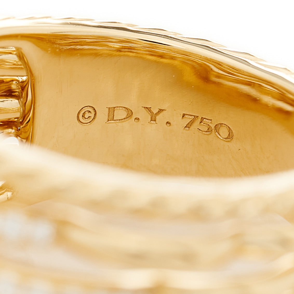 18K Yellow Gold Diamond Tides Dome Ring 55 7.25