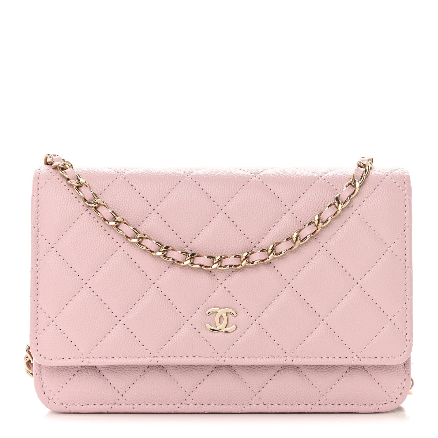 Chanel Caviar Quilted Wallet on Chain WOC Light Pink 1 of 13