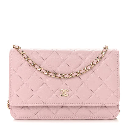 Chanel Caviar Quilted Wallet on Chain WOC Light Pink 1 of 13