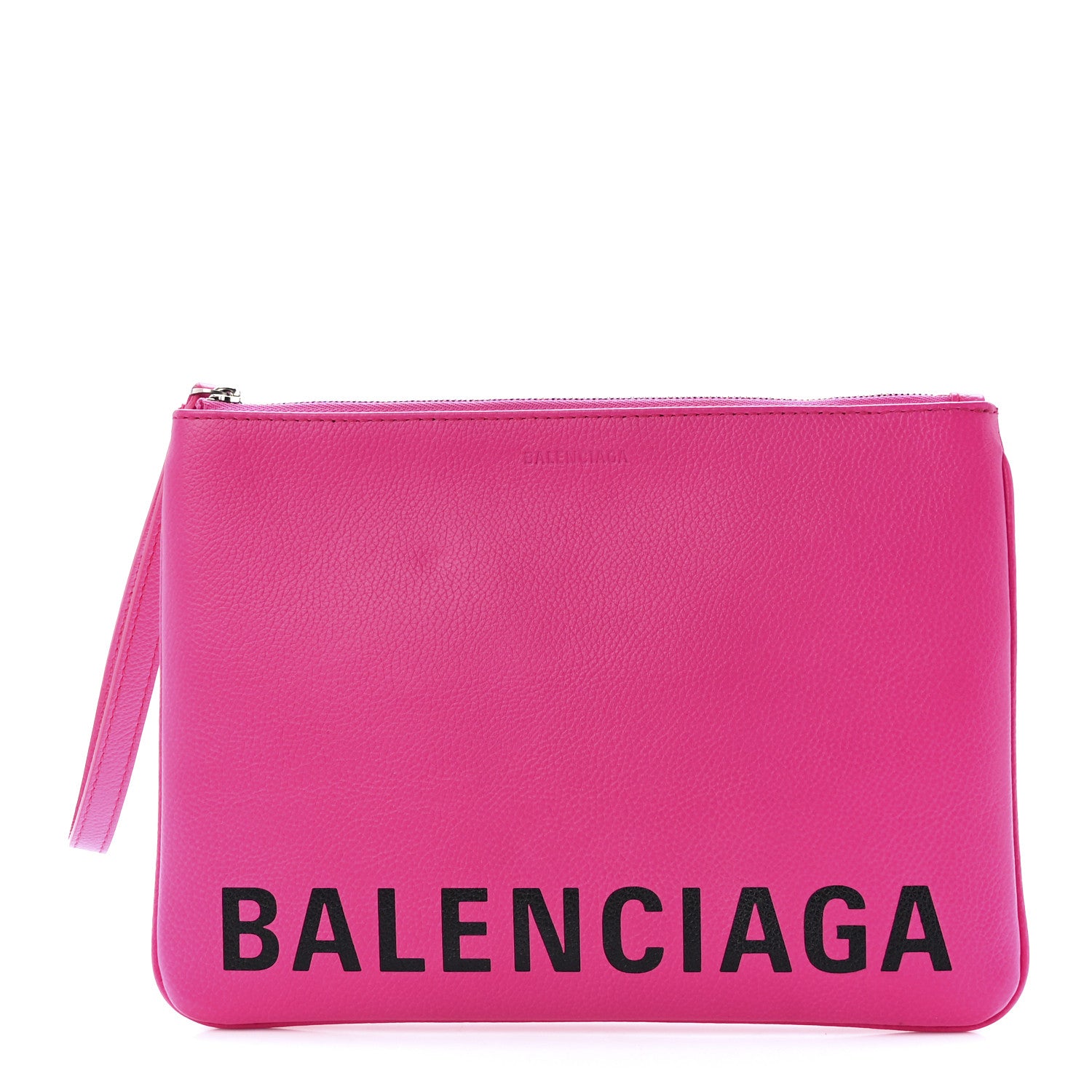Balenciaga Calfskin Logo Zip Pouch Pink 1 of 11