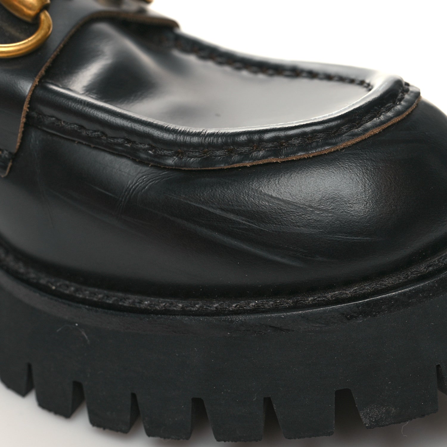 Gucci Cordovan Lux Womens Harald Horsebit 25mm Platform Loafers 38 Black 9 of 10