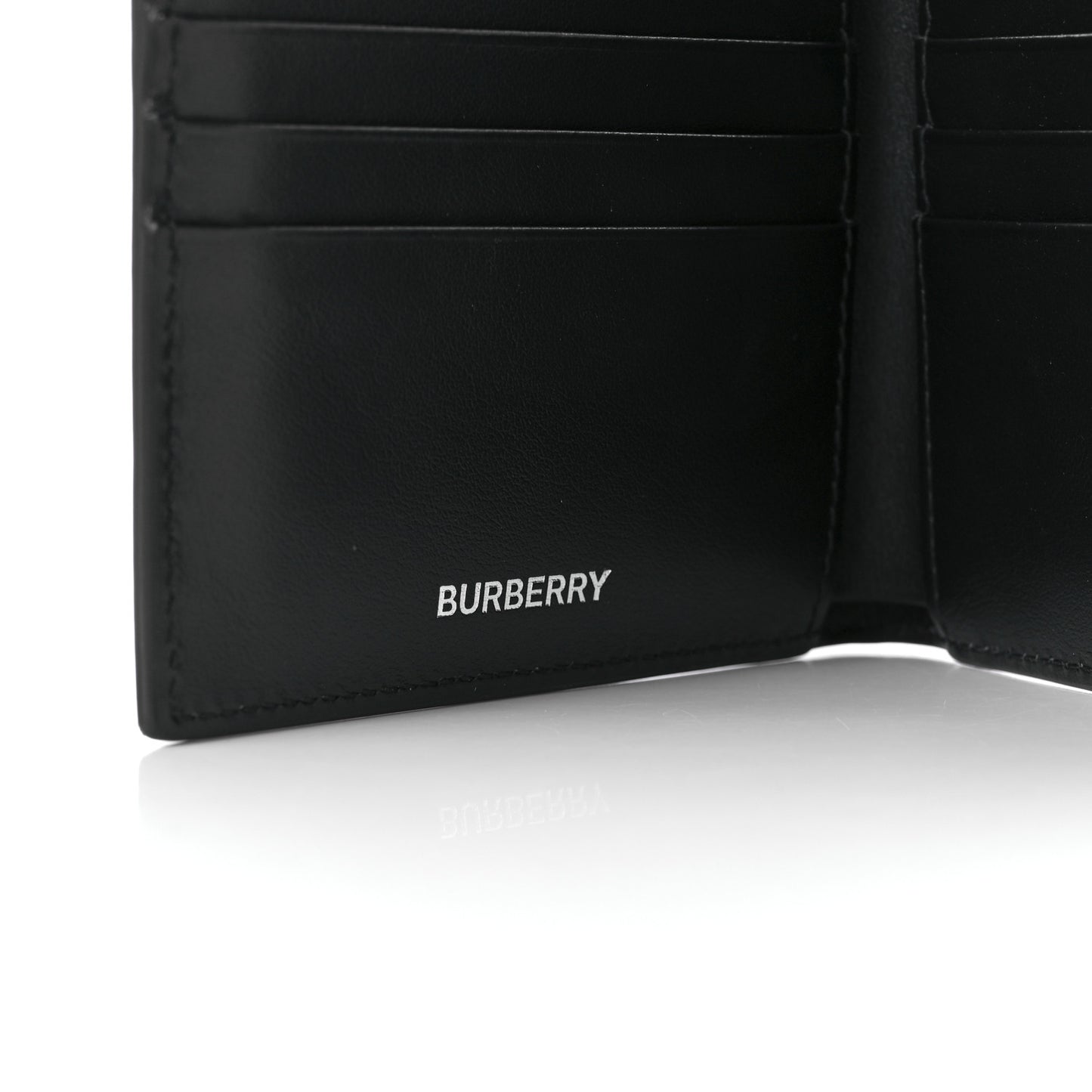 Calfskin Embossed Monogram Bi-Fold Wallet Black White