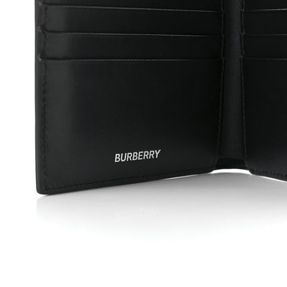 Burberry Calfskin Embossed Monogram Bi-Fold Wallet Black White 6 of 9