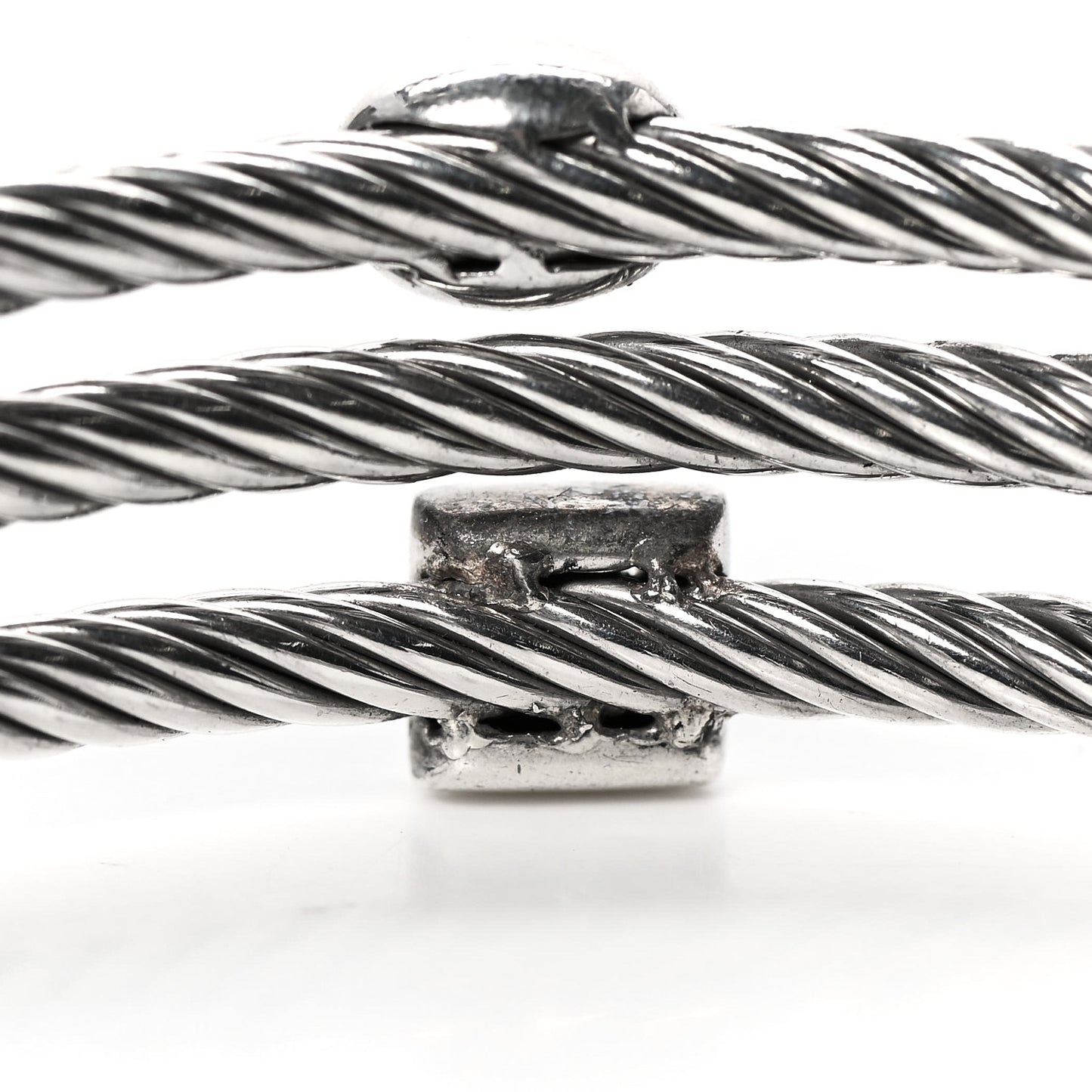 Sterling Silver Diamond Three Row Confetti Cuff Bracelet