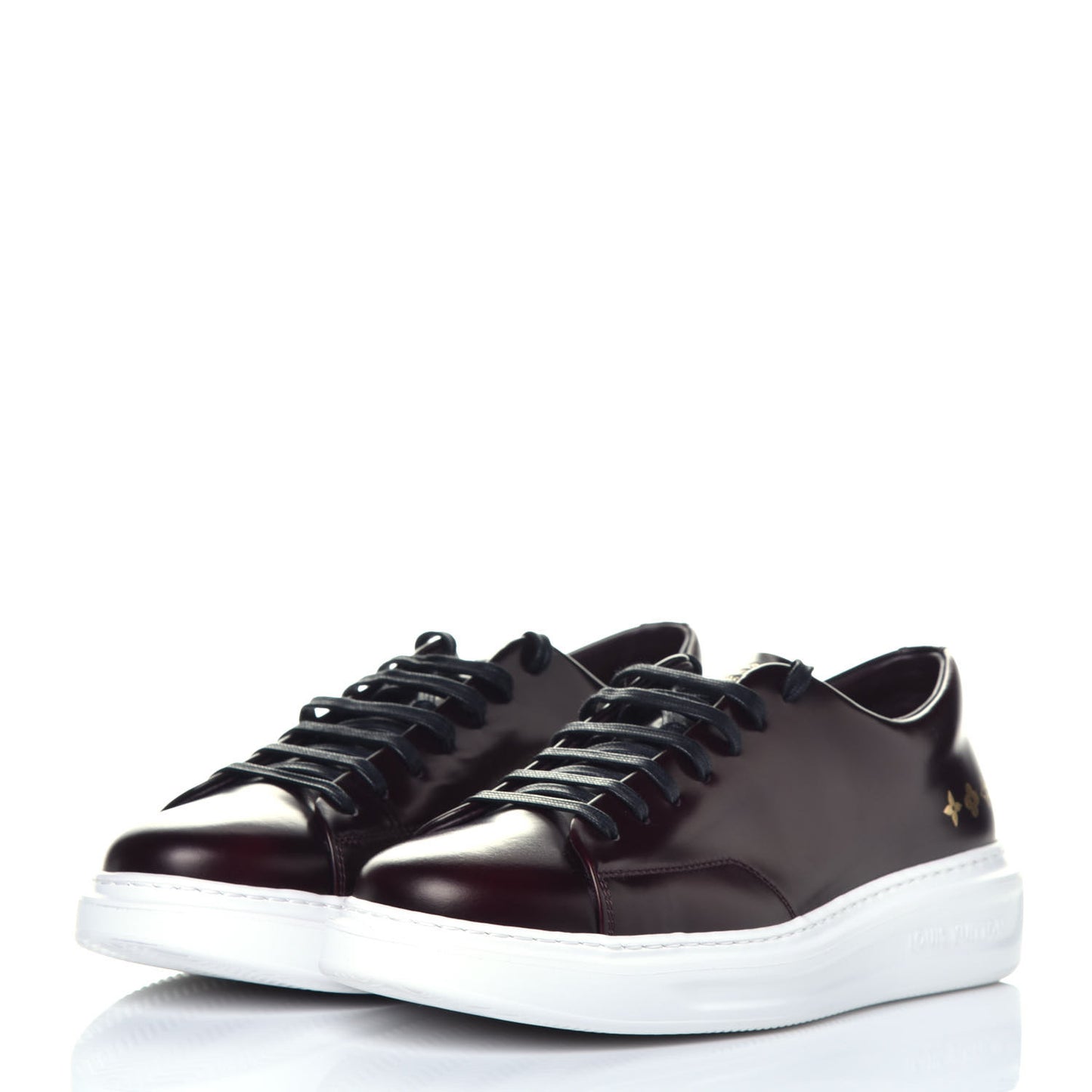 Glazed Calfskin Beverly Hills Sneakers 8 Bordeaux
