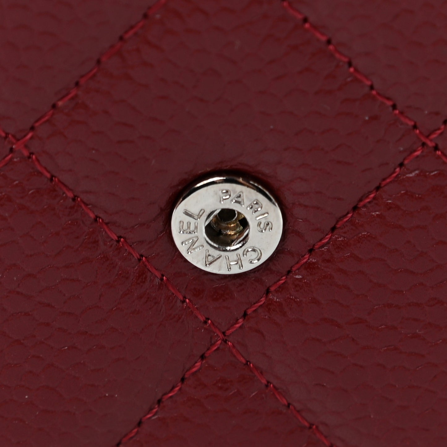 Caviar Quilted Large Gusset Flap Wallet Red