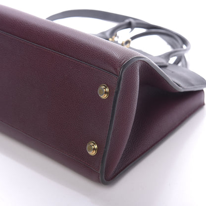 Louis Vuitton Calfskin City Steamer MM Burgundy Black 5 of 13