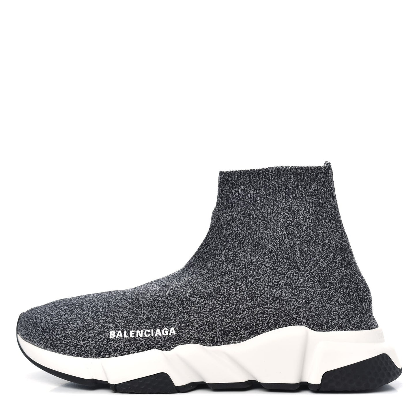 Chine Knit Bi-Color Sole Mens Speed Sneakers 42 Black White
