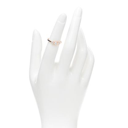 Tiffany 18K Rose Gold Diamond Three Stone Milgrain Ring 48 4.5 2 of 5